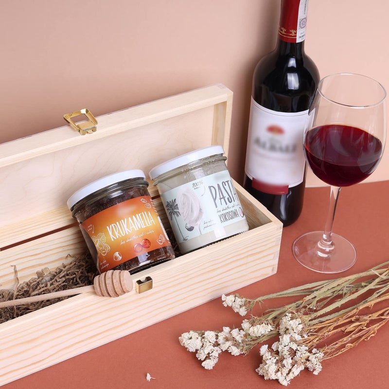 Creative Deco Unpainted Wine Wooden Box Gift Storage | 1 Bottle | 13.81 x 4.33 x 3.93 in | Natural Wood Holder | Perfect Luxury Box for Christmas, Birthday, Wedding, Valentineâ€™s Day, Anniversary - Image 3
